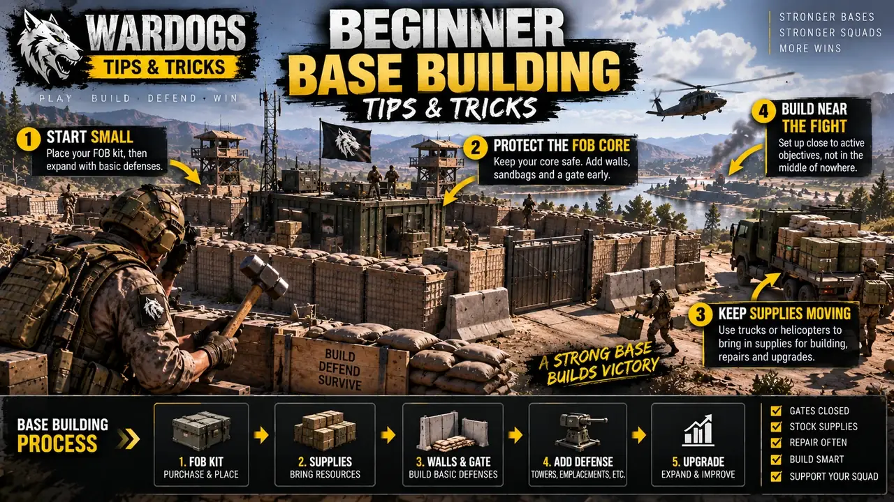 WARDOGS beginner base building tips and tricks guide